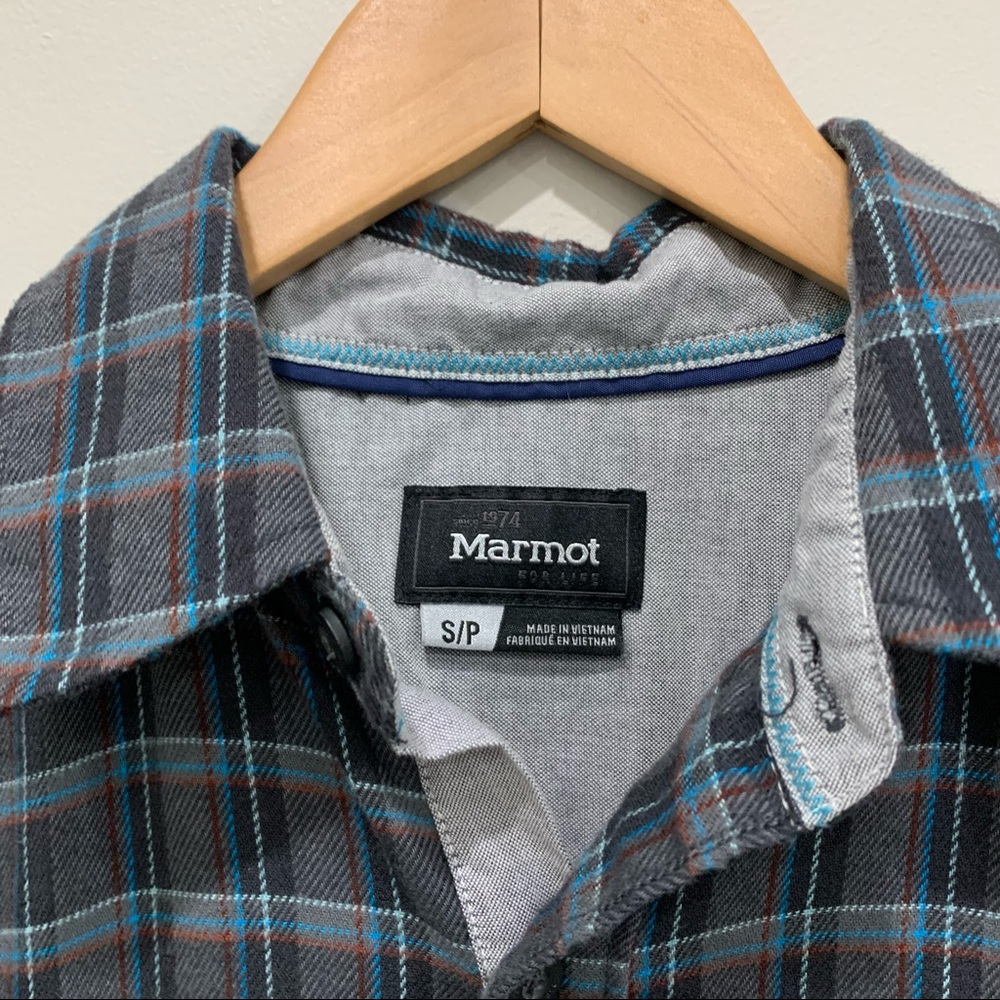 Marmot Men’s Plaid long sleeve shirt button down - Picture 2 of 5
